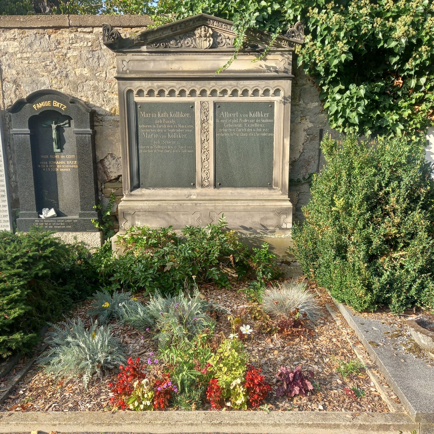 Grabstätte von Albert von Kölliker auf Hauptfriedhof Würzburg